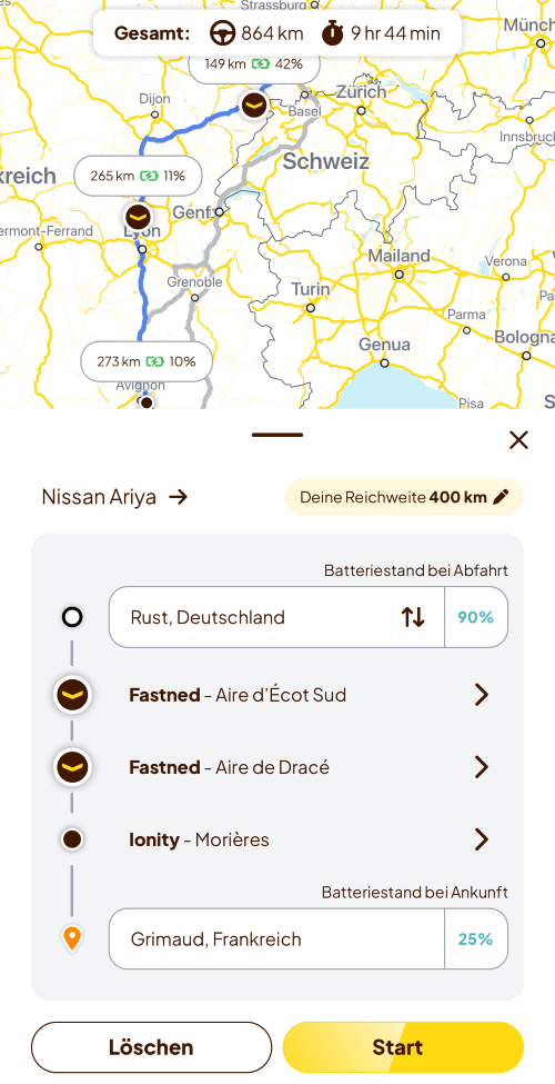 Die Fastned-App bietet eine gute und einfach nutzbare Ladeplanung