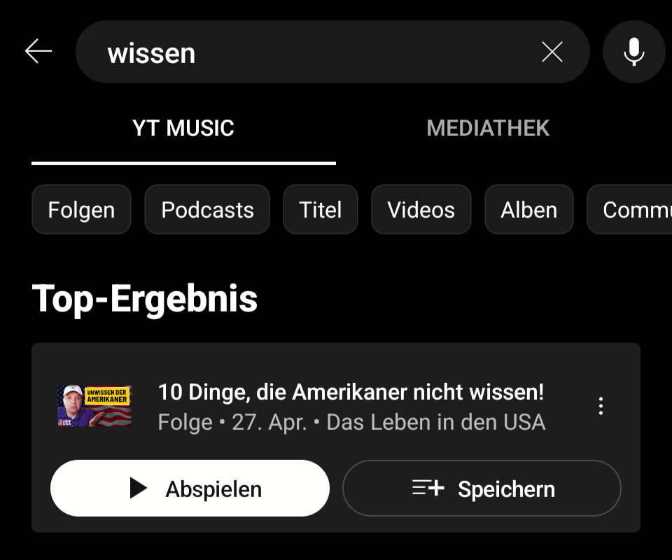 YouTube Music: Podcasts sind noch immer schlecht integriert.