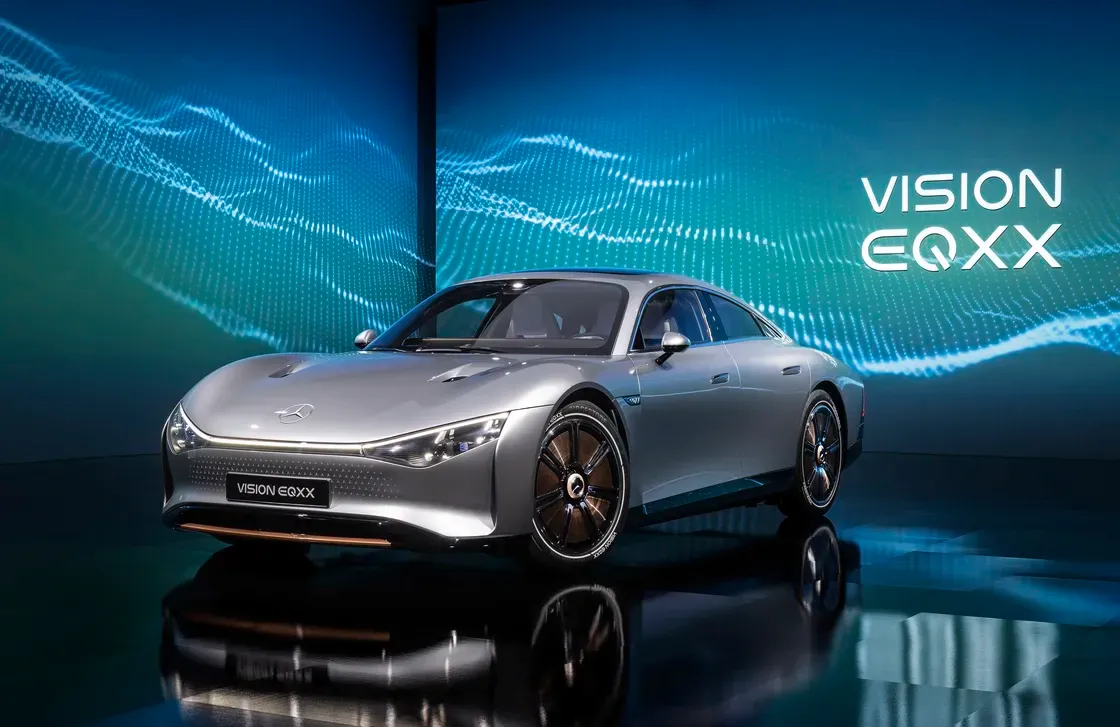 Mercedes EQXX Elektroauto-Konzept Ansicht von vorne.