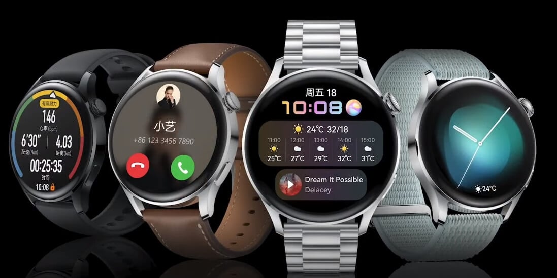 Huawei Watch 3 verschiedene Armbänder.