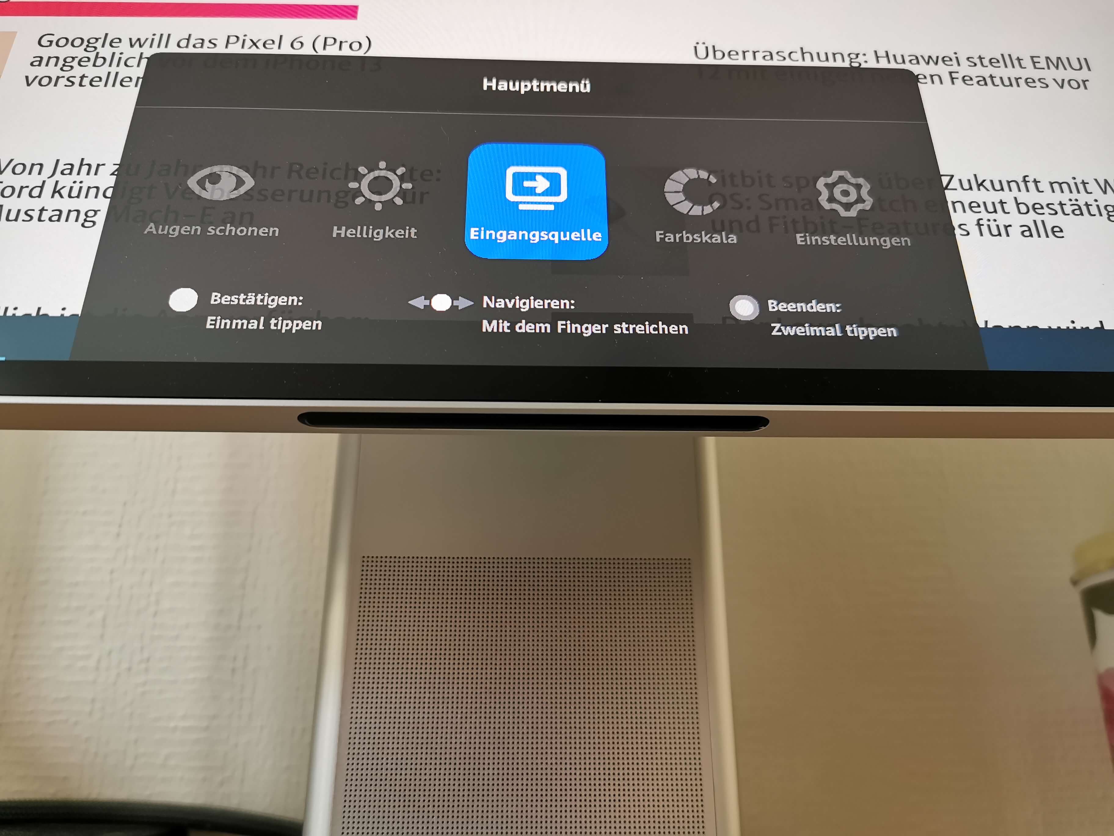 Huawei MateView im Test: Touchsteuerung.