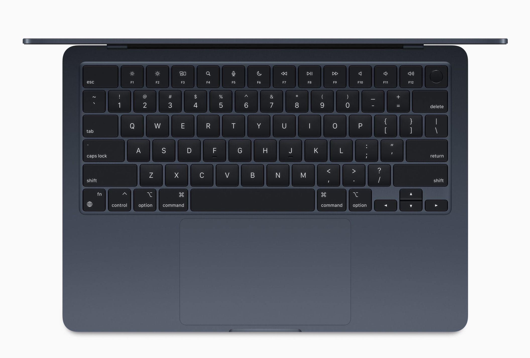 Apple MacBook Air 2022: Tastatur und Trackpad.