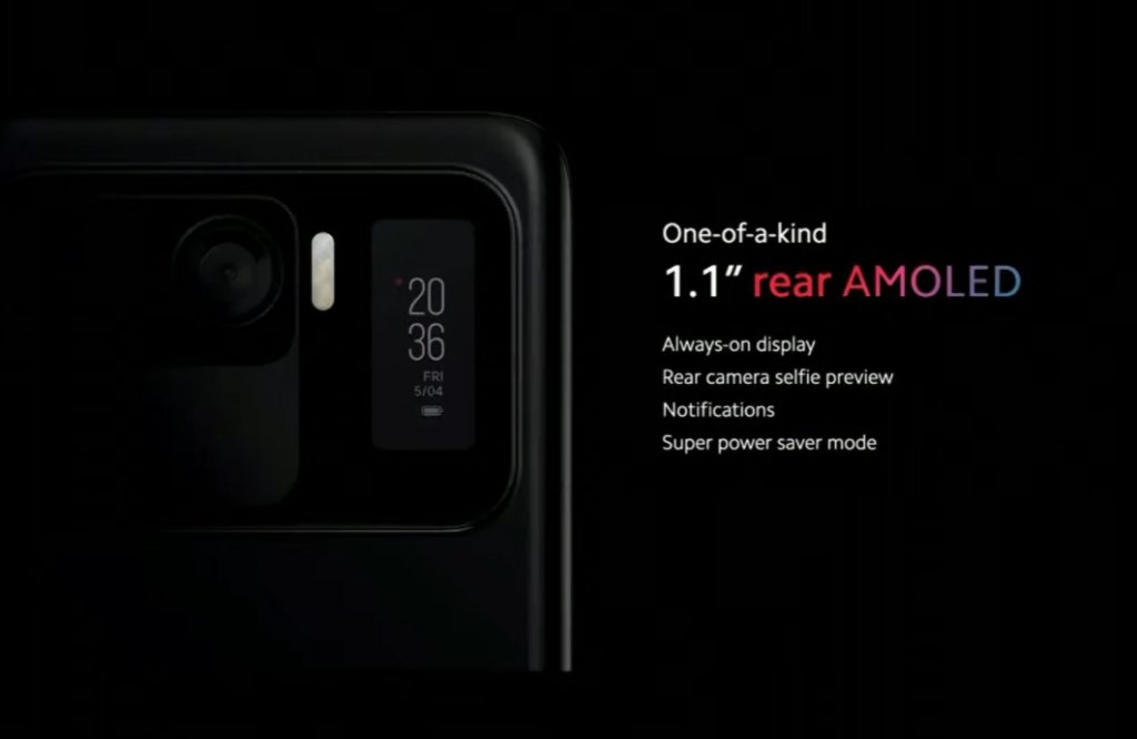 Xiaomi Mi 11 Ultra AMOLED-Display auf der Rückseite bei der Kamera.