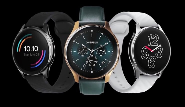 Alle drei Farbvarianten der OnePlus Watch auf einem Bild.