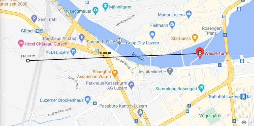 Google Maps: Distanz für Oppo-Reno-4-Zoomtest