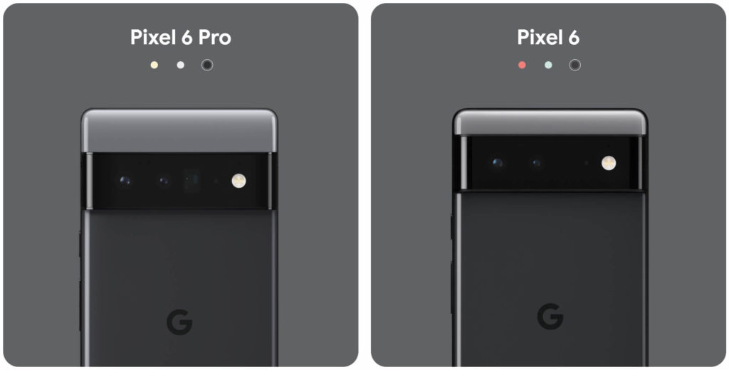 Google Pixel 6 und Pixel 6 Pro in den Farben Schwarz.