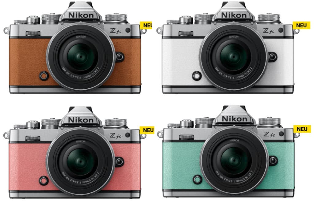 Nikon Z fc in verschiedenen Farben.