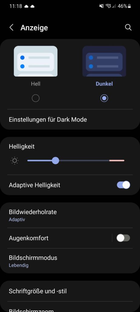 Dark Mode unter One UI aktivieren