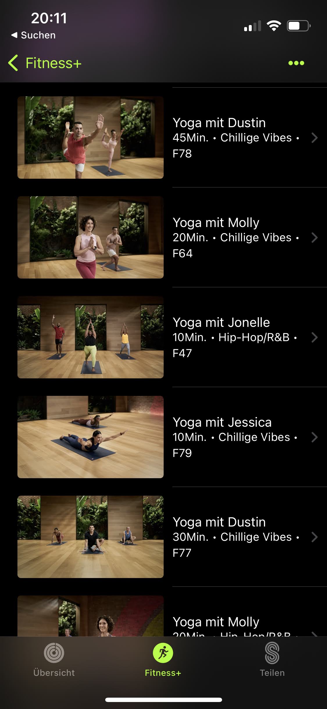 Apple Fitness+ Yoga-Kurs.
