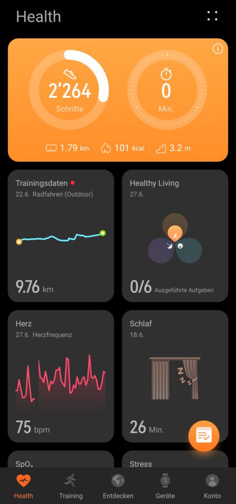 Übersichtliche Darstellung aller Vitaldaten in der Health-App