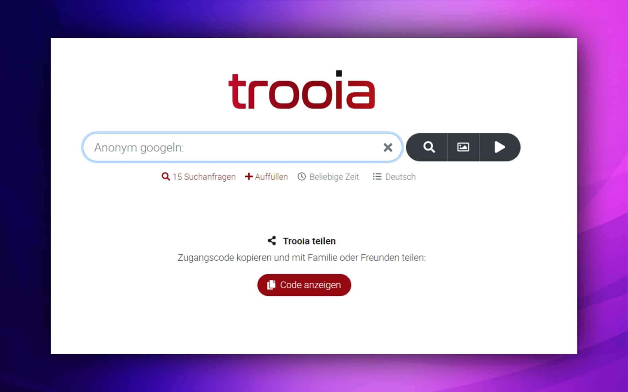 Trooia: Anonyme Suchmaschine im Test.
