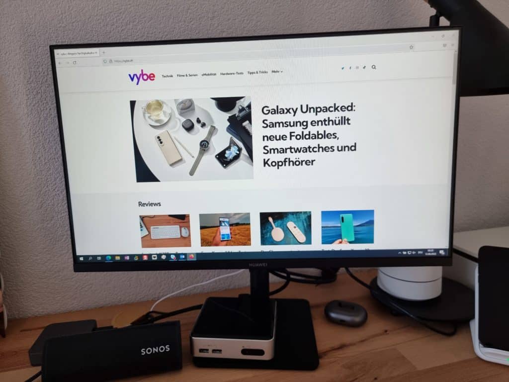 vybe.ch auf dem Huawei Mate View SE