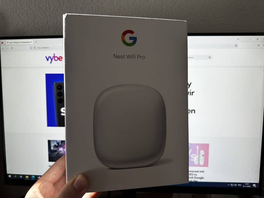Die Verpackung vom Google Nest Wifi Pro