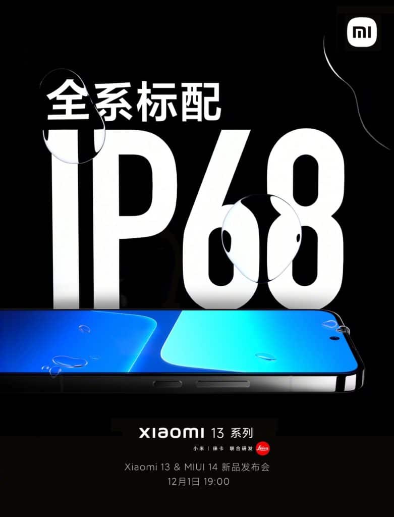Xiaomi 13 (Pro) mit IP68-Zertifizierung