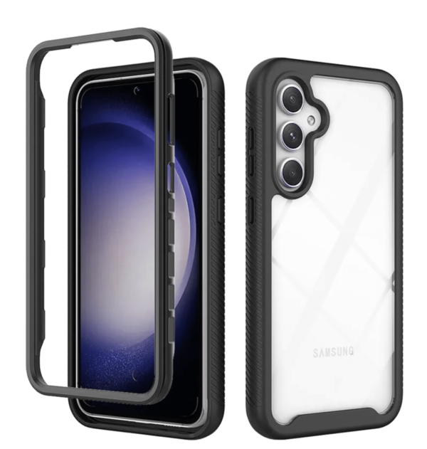 Hülle für Samsung Galaxy: 360 Ultimate Case transparente Outdoor-Schutzhülle mit integriertem Displayschutz und Gummirand aus TPU.