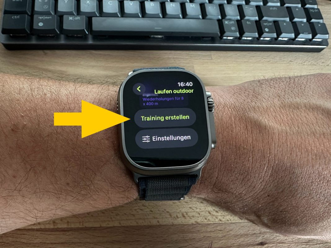 Apple Watch Ultra 2 Intervalltraining