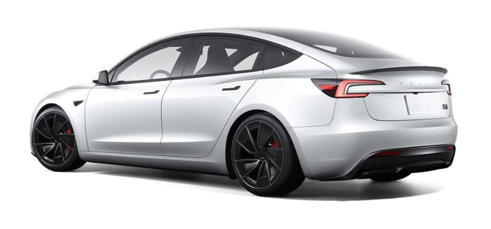 Das Tesla Model 3 Performance Heckansicht
